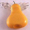 BP225  bakelite pear pin with lucite leaves